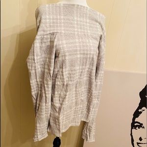 NWOT Banana Republic Off Shoulder cowl plaid shirt